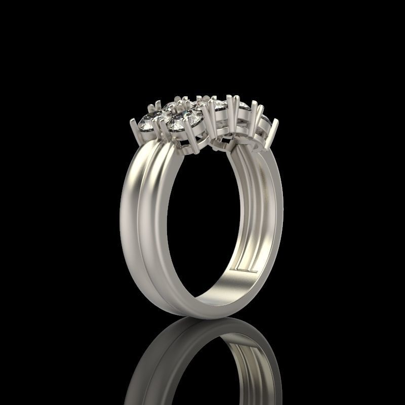 Solitaire wedding engagement women ring with diamonds 3dm stl 3D print model_8