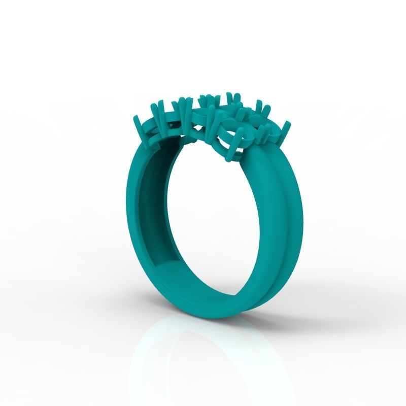 Solitaire wedding engagement women ring with diamonds 3dm stl 3D print model_14