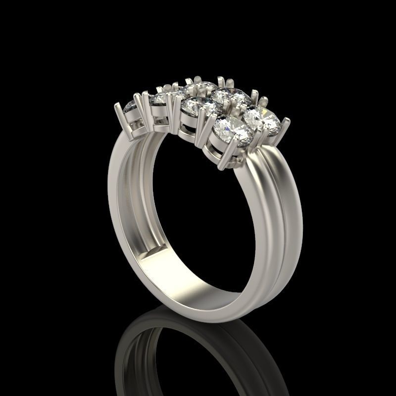 Solitaire wedding engagement women ring with diamonds 3dm stl 3D print model_5