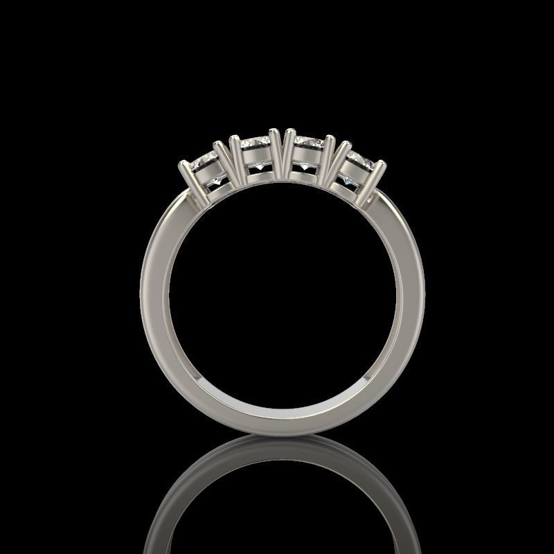 Solitaire wedding engagement women ring with diamonds 3dm stl 3D print model_7