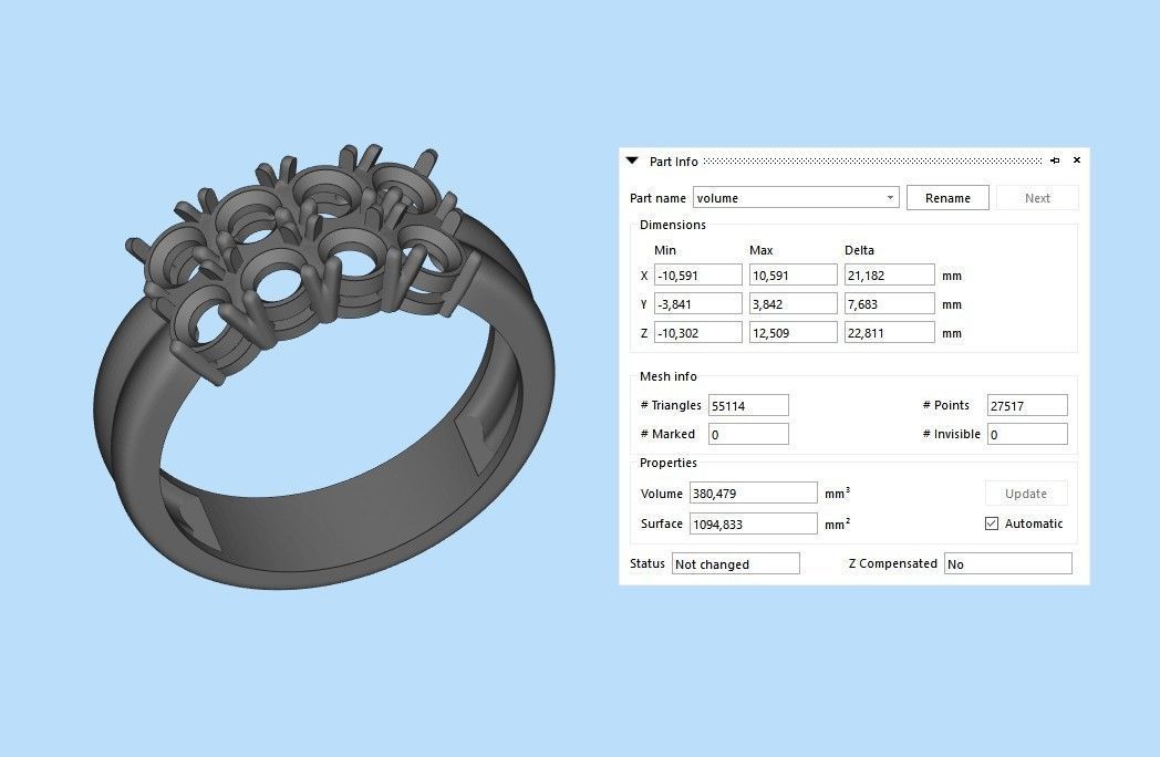Solitaire wedding engagement women ring with diamonds 3dm stl 3D print model_30