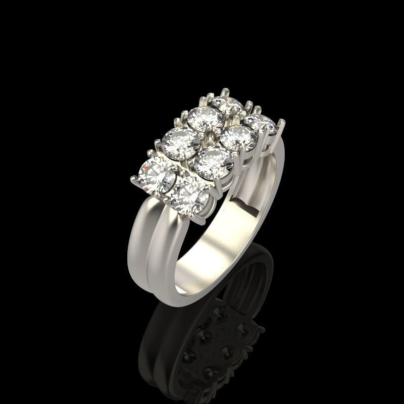 Solitaire wedding engagement women ring with diamonds 3dm stl 3D print model_9