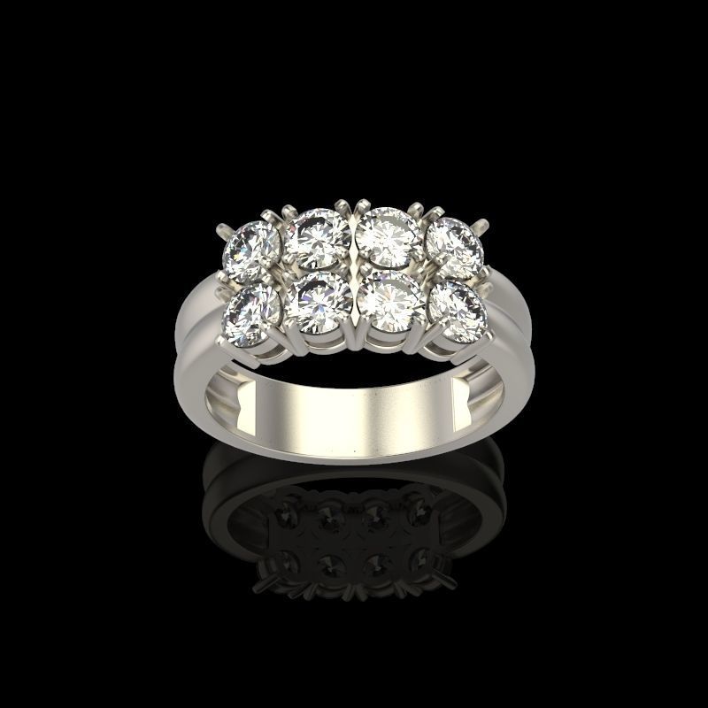 Solitaire wedding engagement women ring with diamonds 3dm stl 3D print model_2