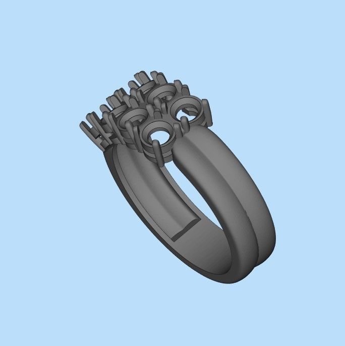 Solitaire wedding engagement women ring with diamonds 3dm stl 3D print model_23