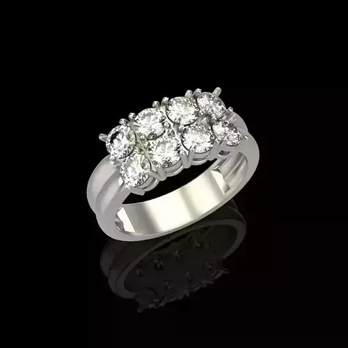 Solitaire wedding engagement women ring with diamonds 3dm stl