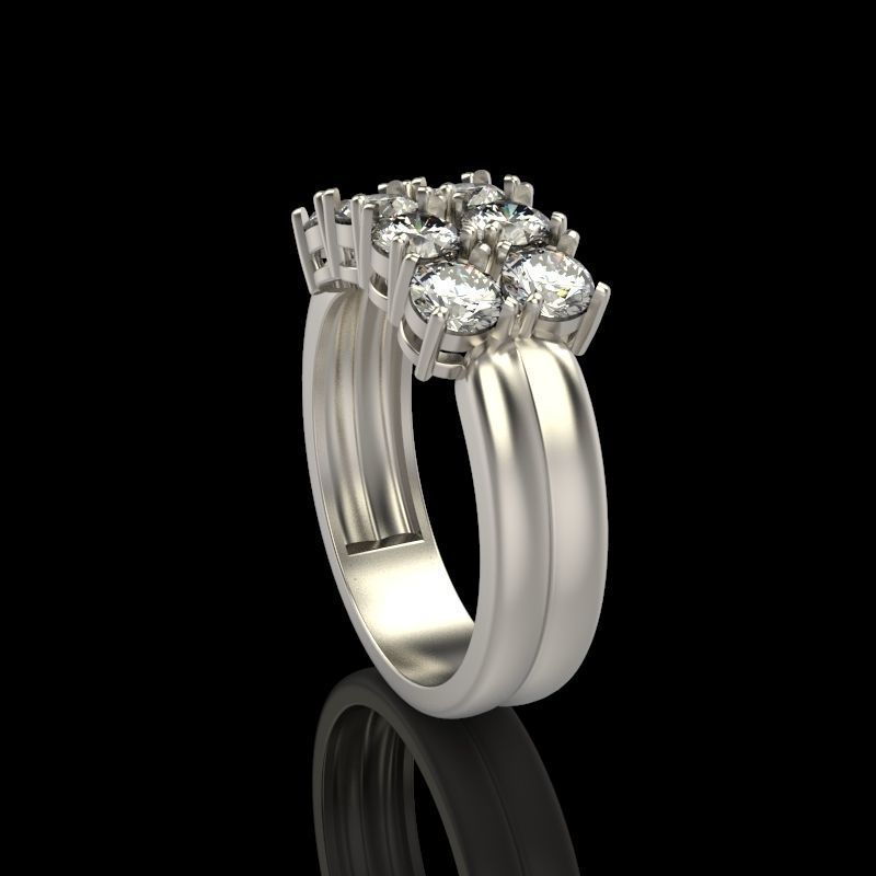 Solitaire wedding engagement women ring with diamonds 3dm stl 3D print model_6