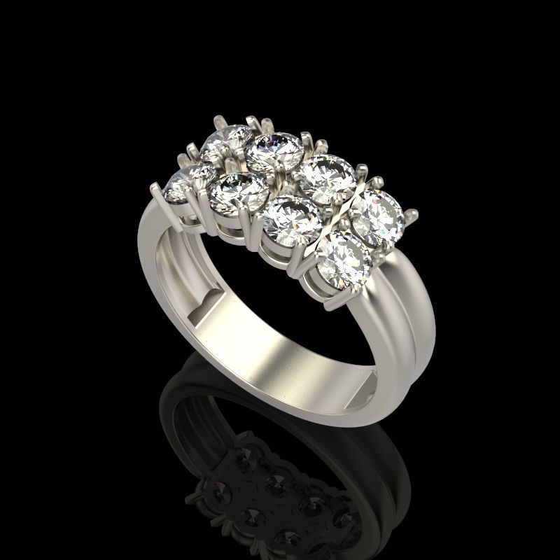 Solitaire wedding engagement women ring with diamonds 3dm stl 3D print model_4