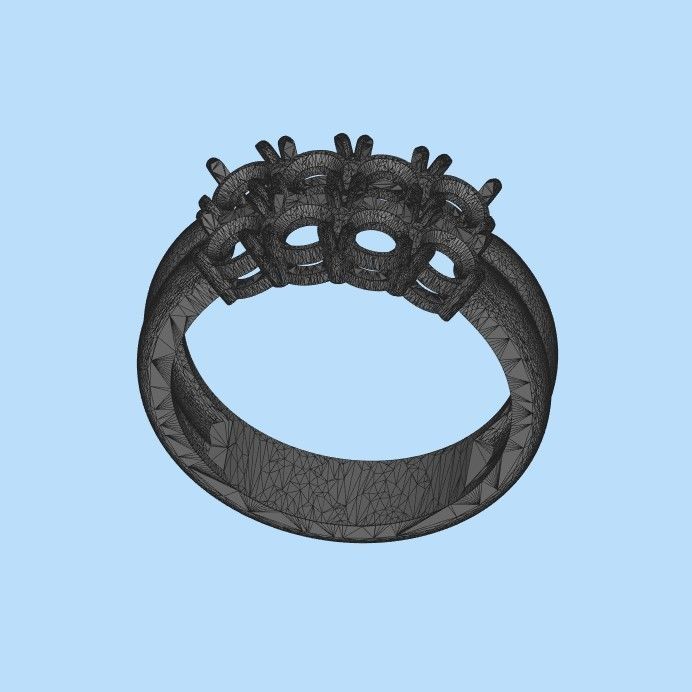 Solitaire wedding engagement women ring with diamonds 3dm stl 3D print model_22