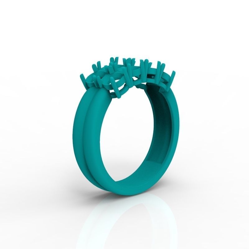 Solitaire wedding engagement women ring with diamonds 3dm stl 3D print model_15