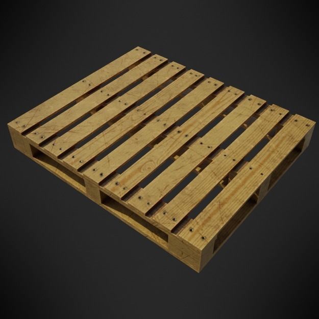 Wood Pallet - PBR Low poly Low-poly 3D model_1