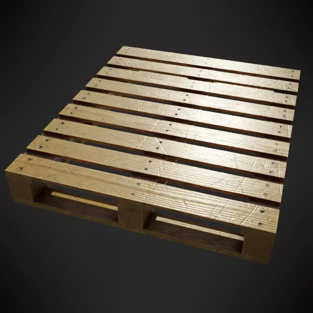 Wood Pallet - PBR Low poly Low-poly 3D model_0