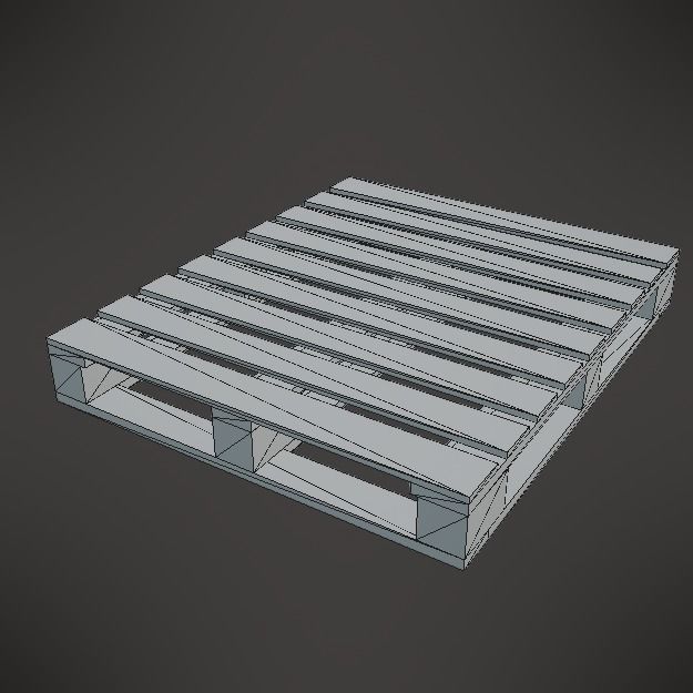 Wood Pallet - PBR Low poly Low-poly 3D model_4