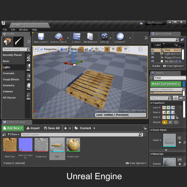 Wood Pallet - PBR Low poly Low-poly 3D model_2
