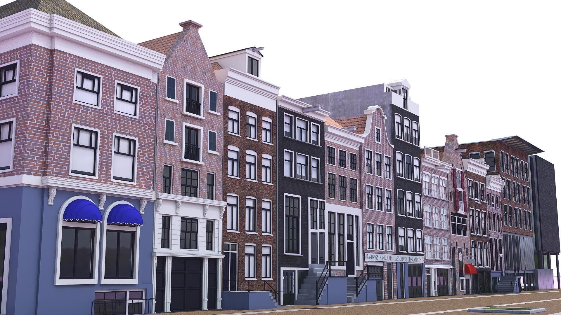 AMSTERDAM HOUSES 13 ANNA FRANK BUILDING 3D model_1