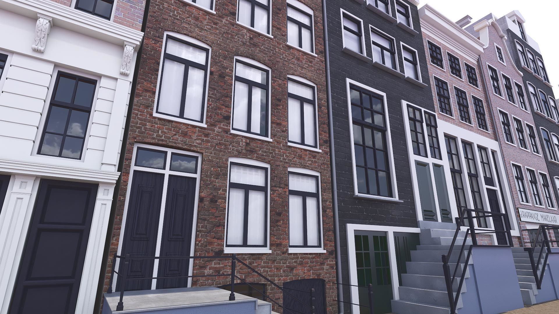AMSTERDAM HOUSES 13 ANNA FRANK BUILDING 3D model_4