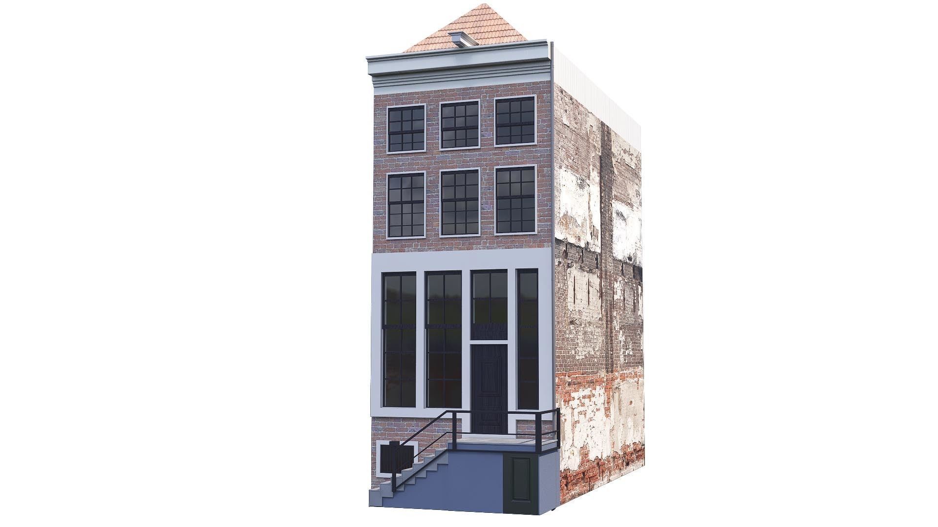 AMSTERDAM HOUSES 13 ANNA FRANK BUILDING 3D model_10