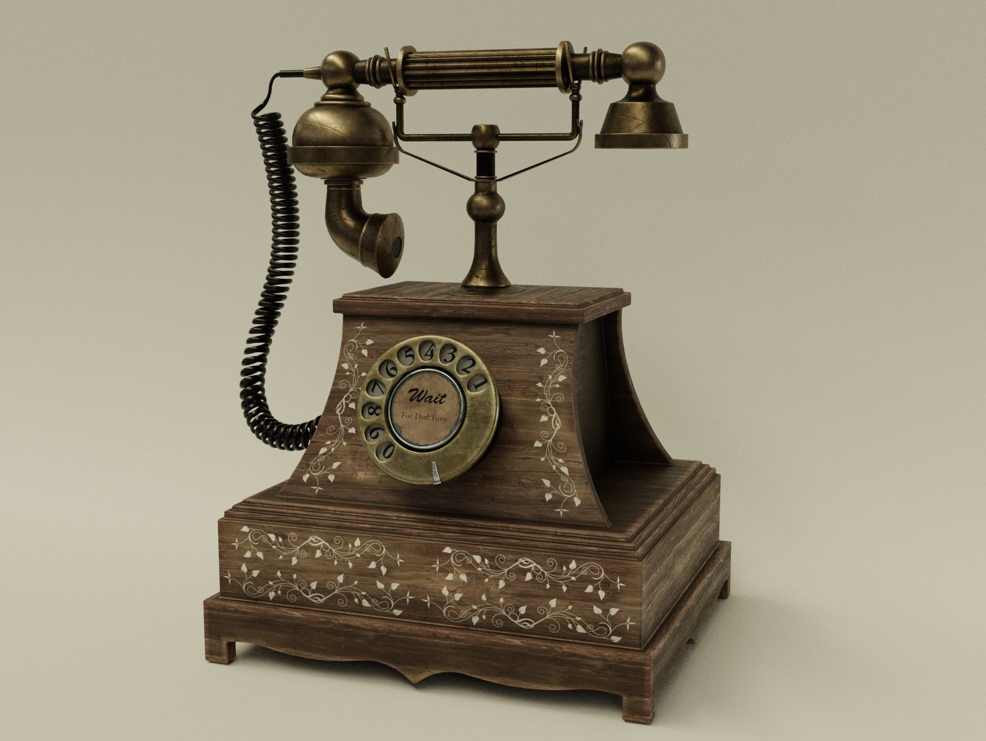 Vintage Telephone 3D model_1