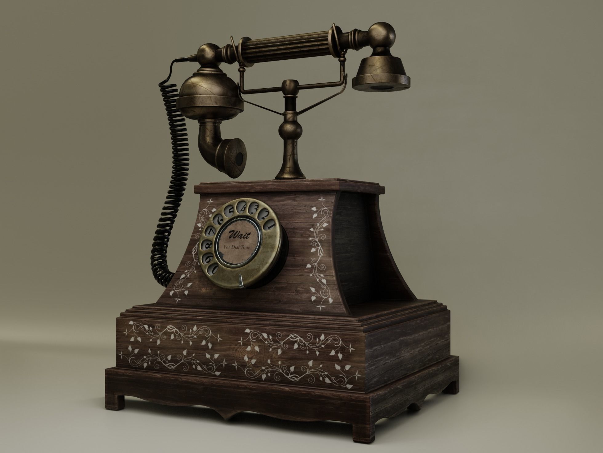 Vintage Telephone 3D model_3