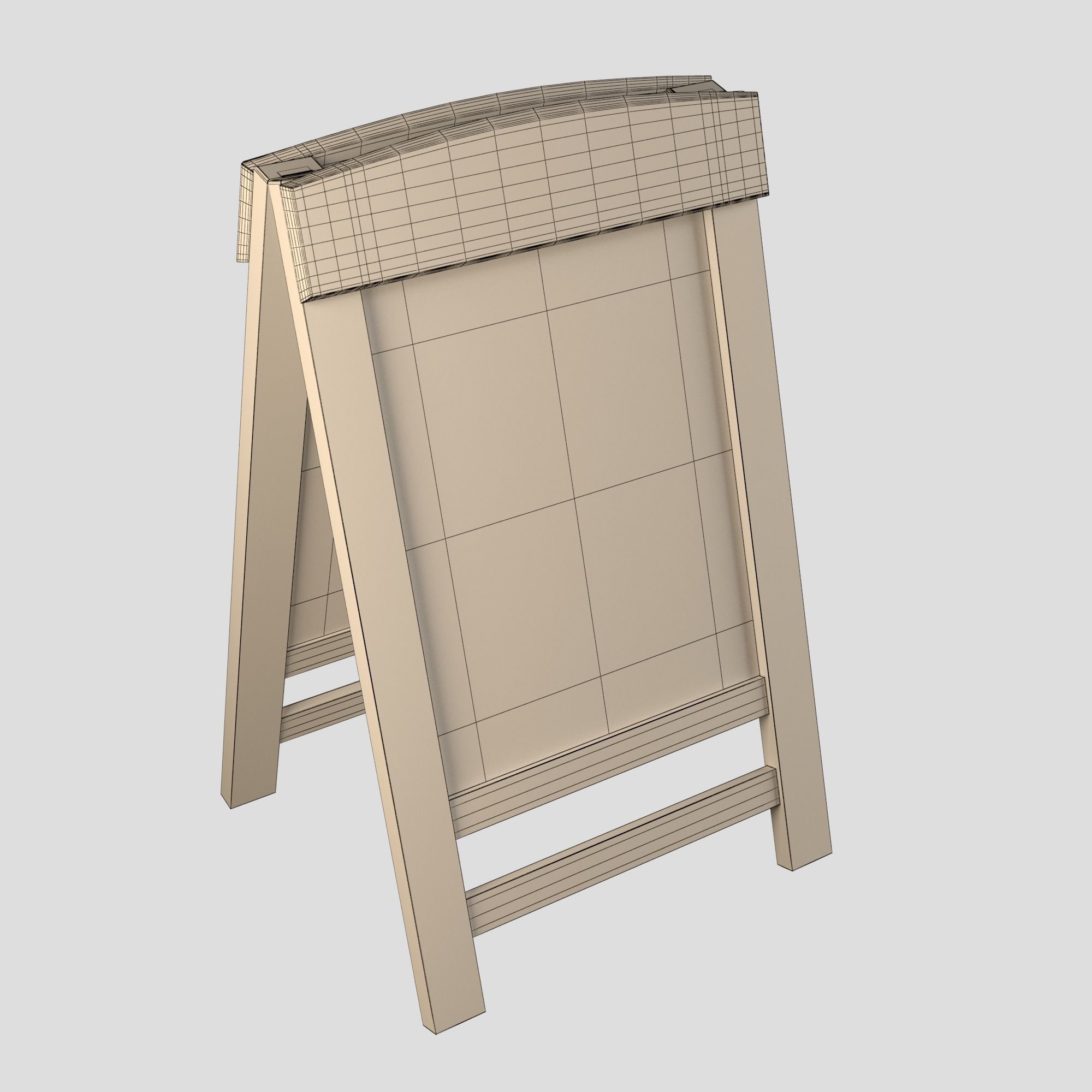 Menu Board Stand 01 Low-poly 3D model_6