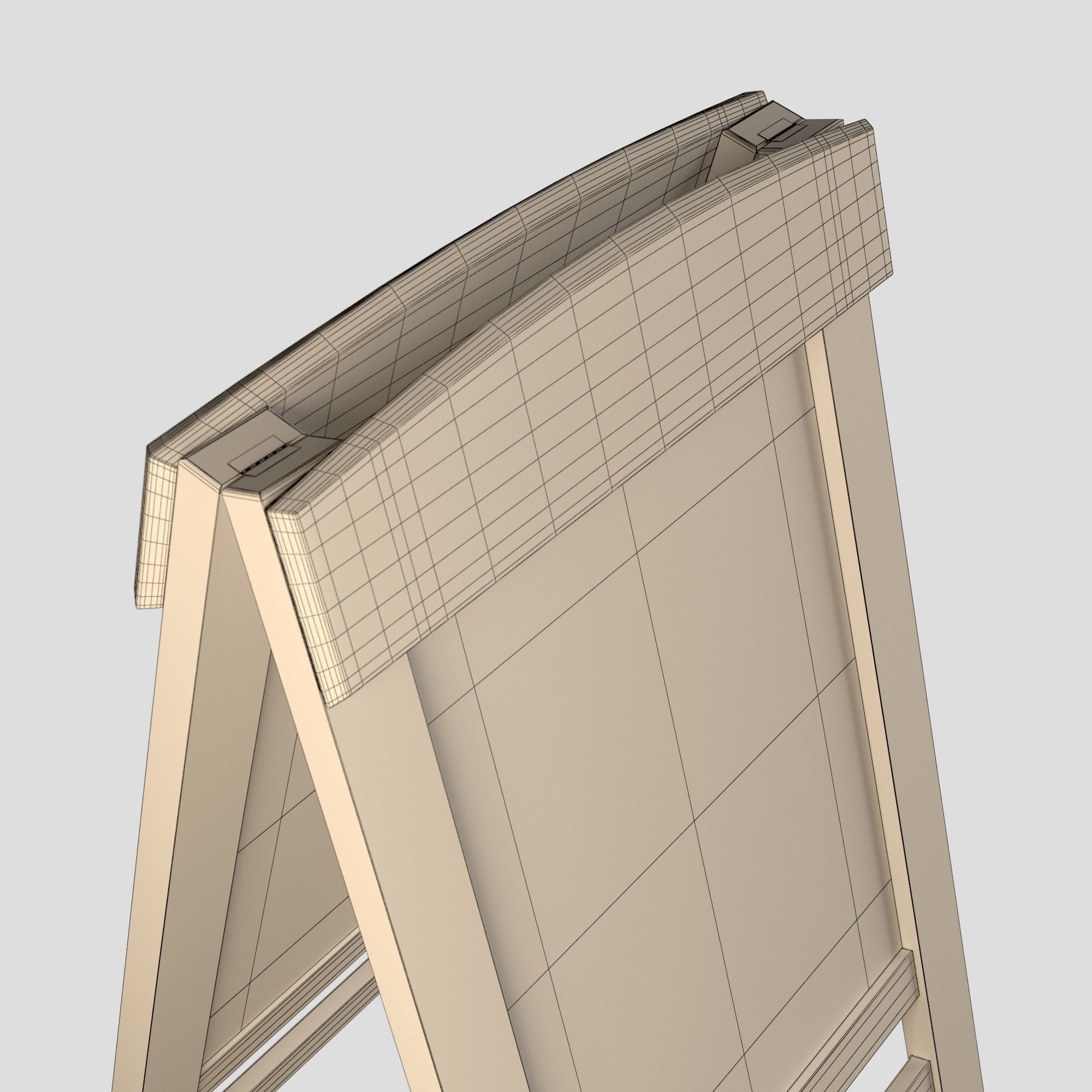 Menu Board Stand 01 Low-poly 3D model_7
