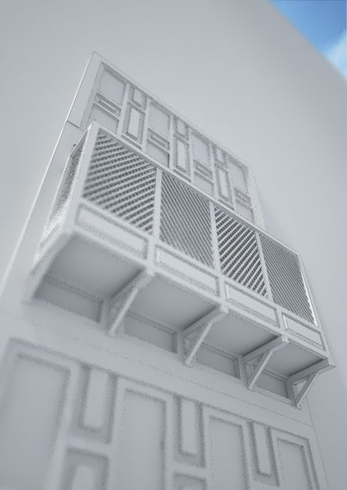 Arabic  Window Mashrabiya 3D model_1