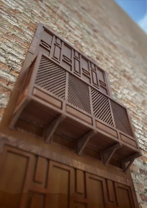 Arabic  Window Mashrabiya 3D model_0