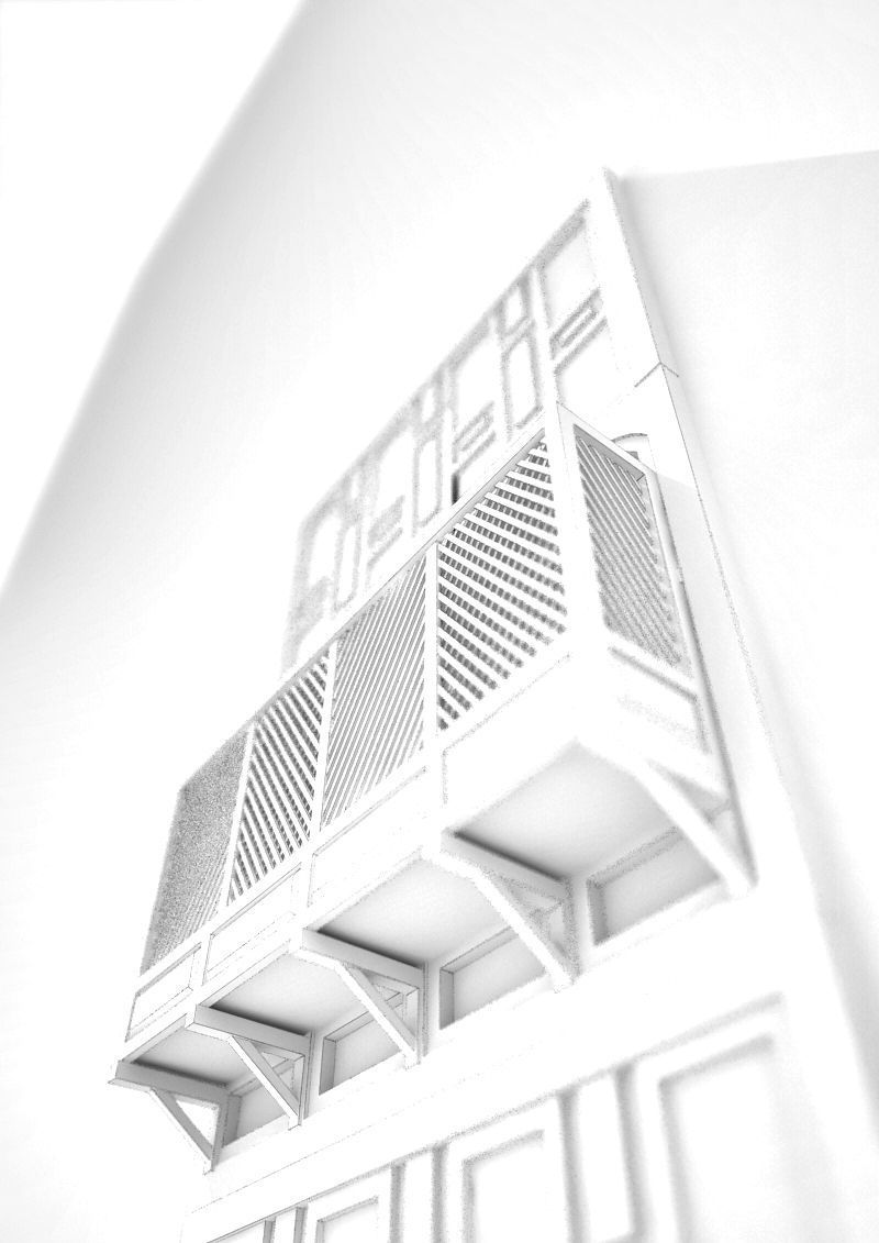 Arabic  Window Mashrabiya 3D model_6