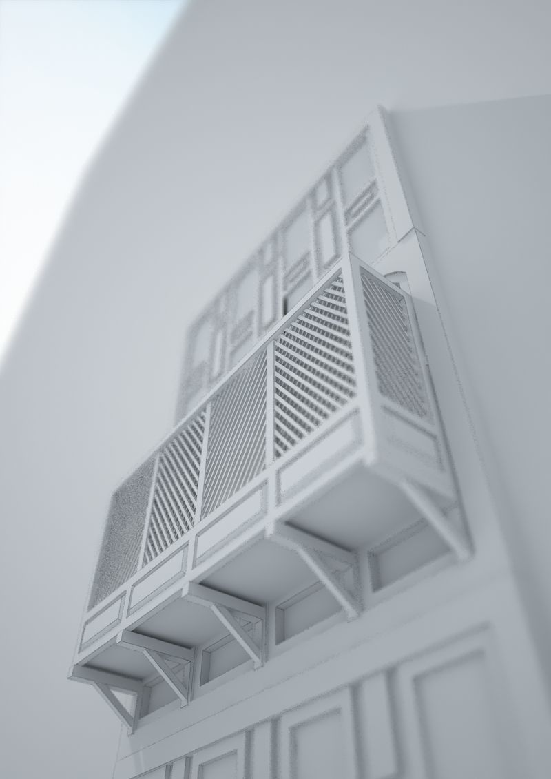 Arabic  Window Mashrabiya 3D model_3