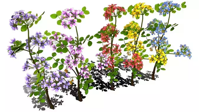 Flower Lignum Vitea Low-poly 3D model