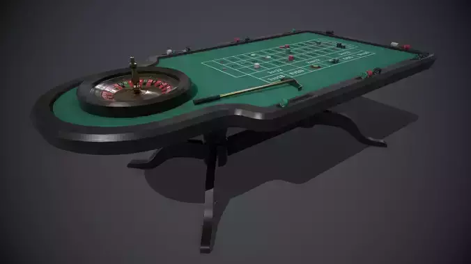 Roulette table PBR Low-poly 3D model
