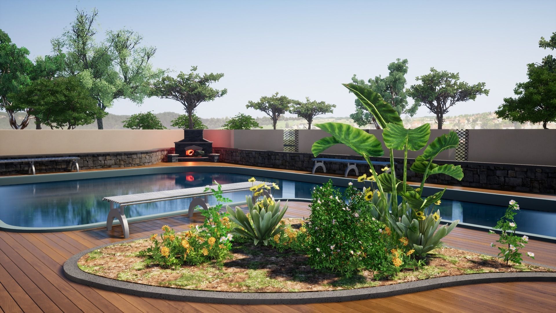 Swimming Pool House 3D model_5