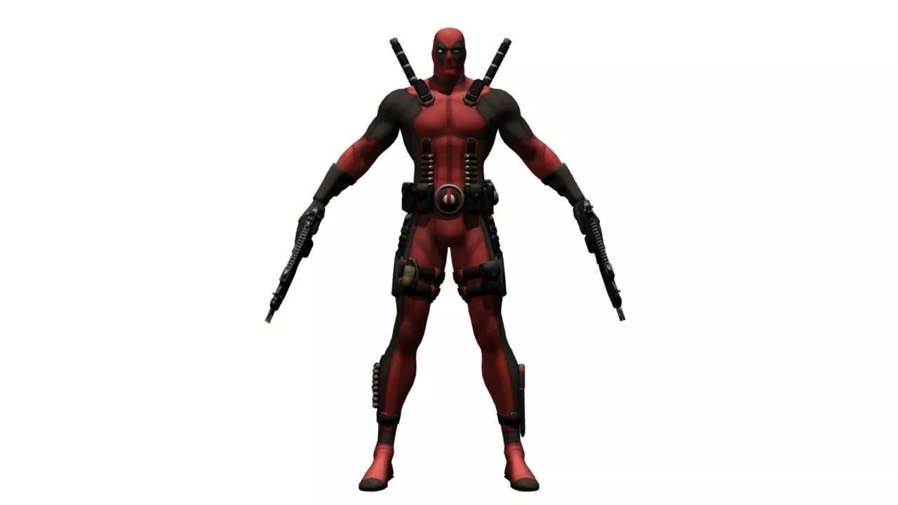 DEADPOOL with two guns Free 3D model