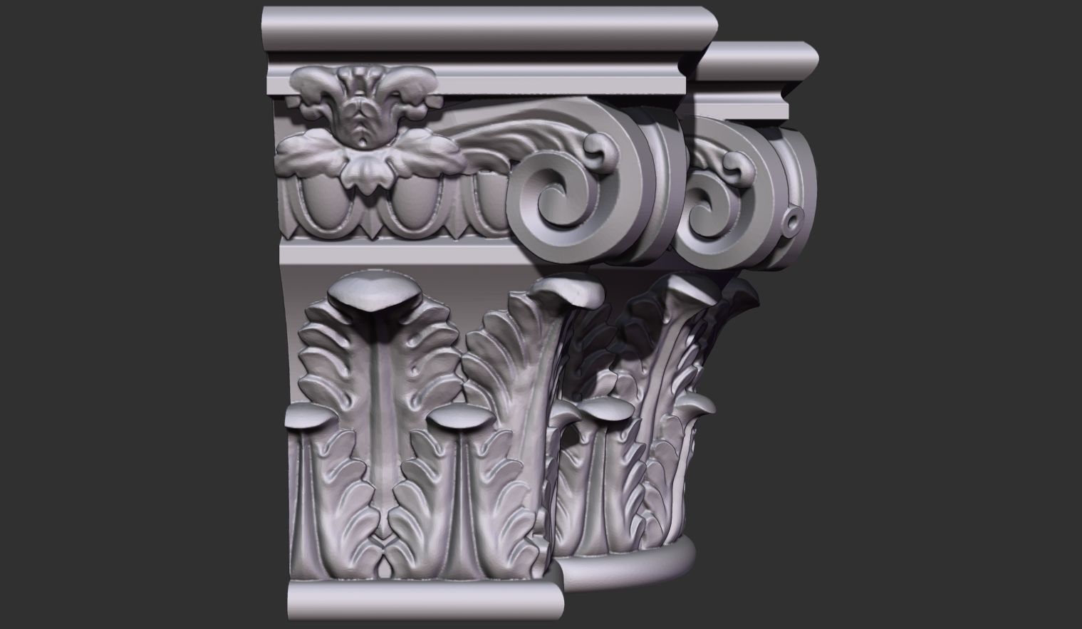 Corinthian capital 3D model_2