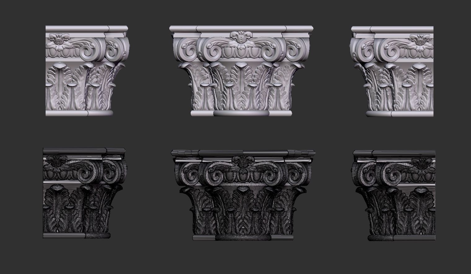 Corinthian capital 3D model_16