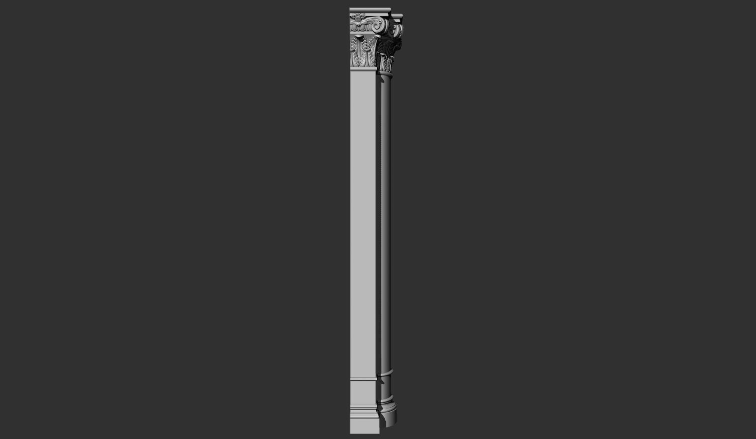 Corinthian capital 3D model_11