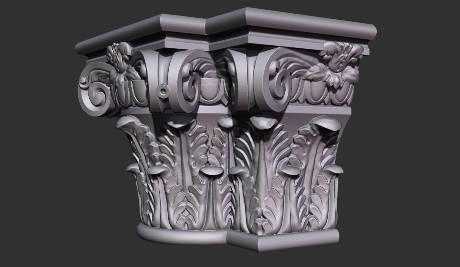 Corinthian capital 3D model_3