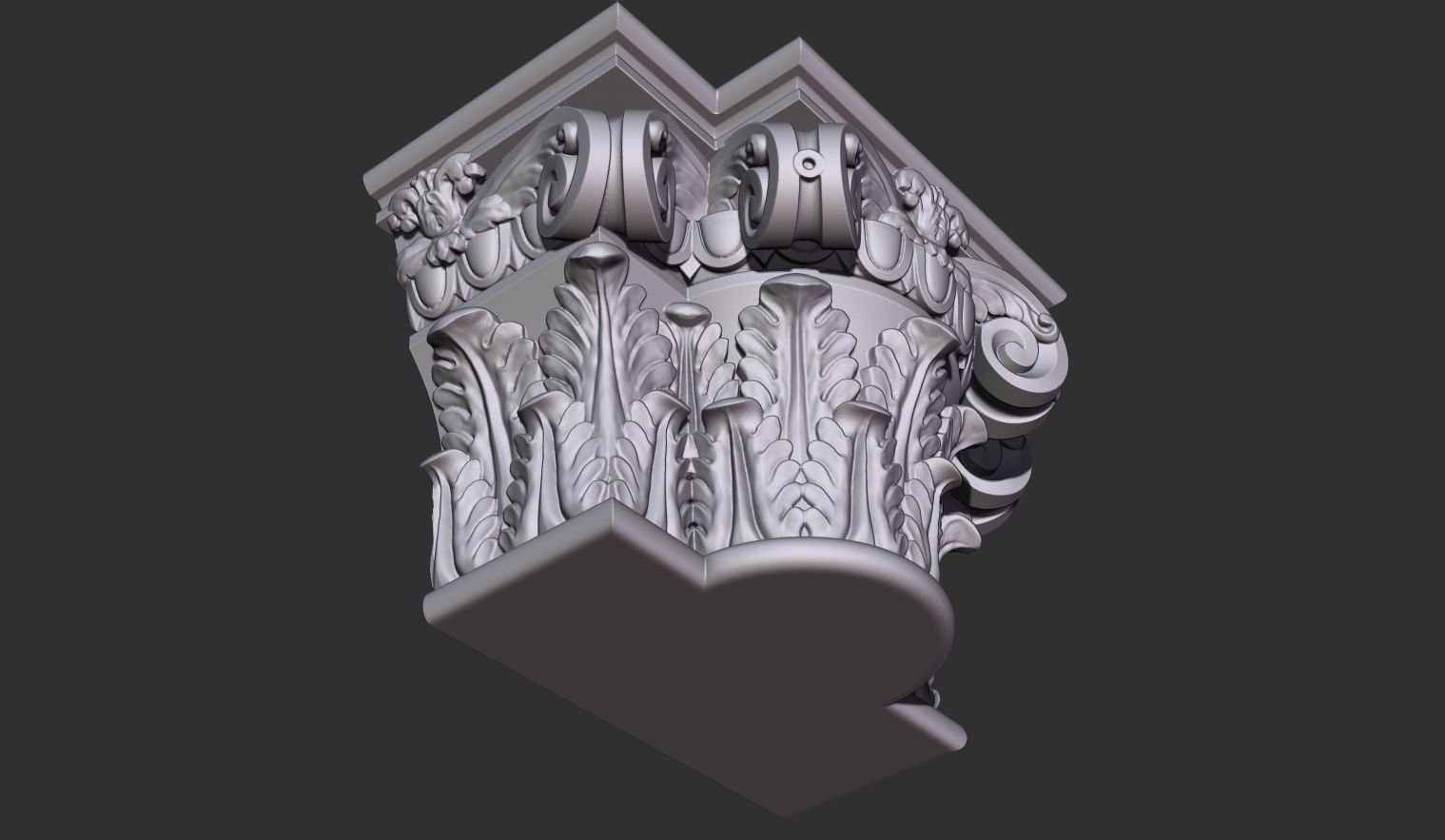 Corinthian capital 3D model_4