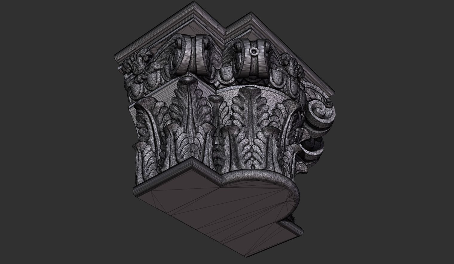Corinthian capital 3D model_7