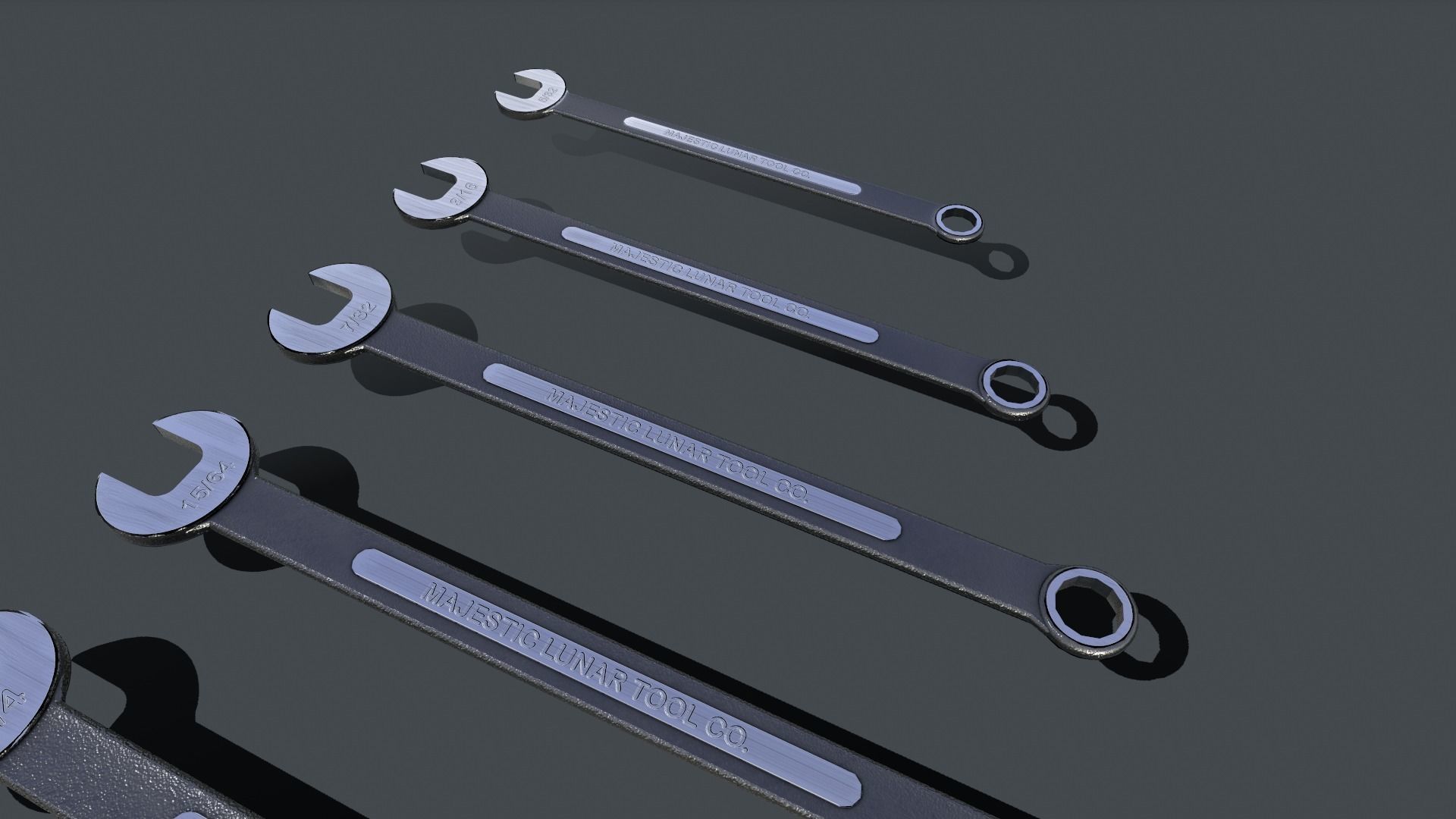 Crescent Wrench Set Low-poly 3D model_5