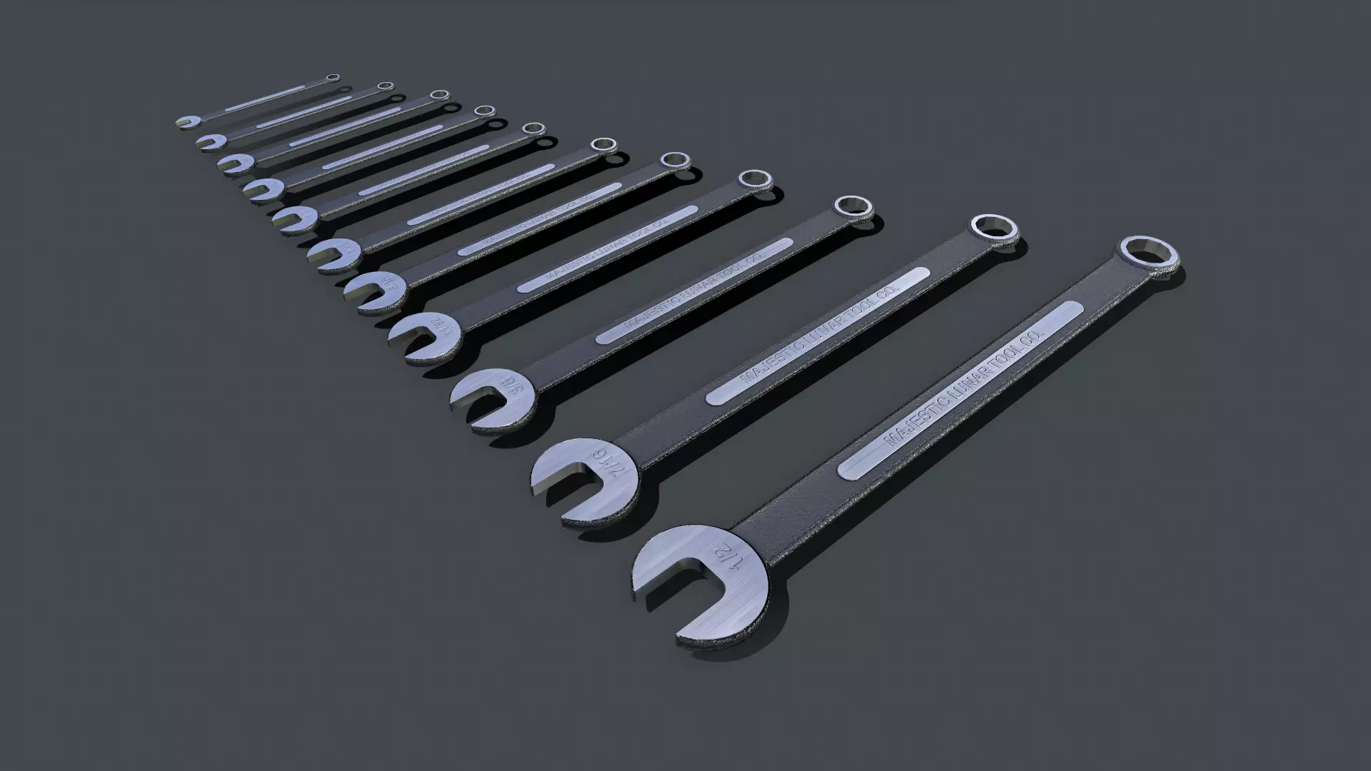 Crescent Wrench Set Low-poly 3D model_0
