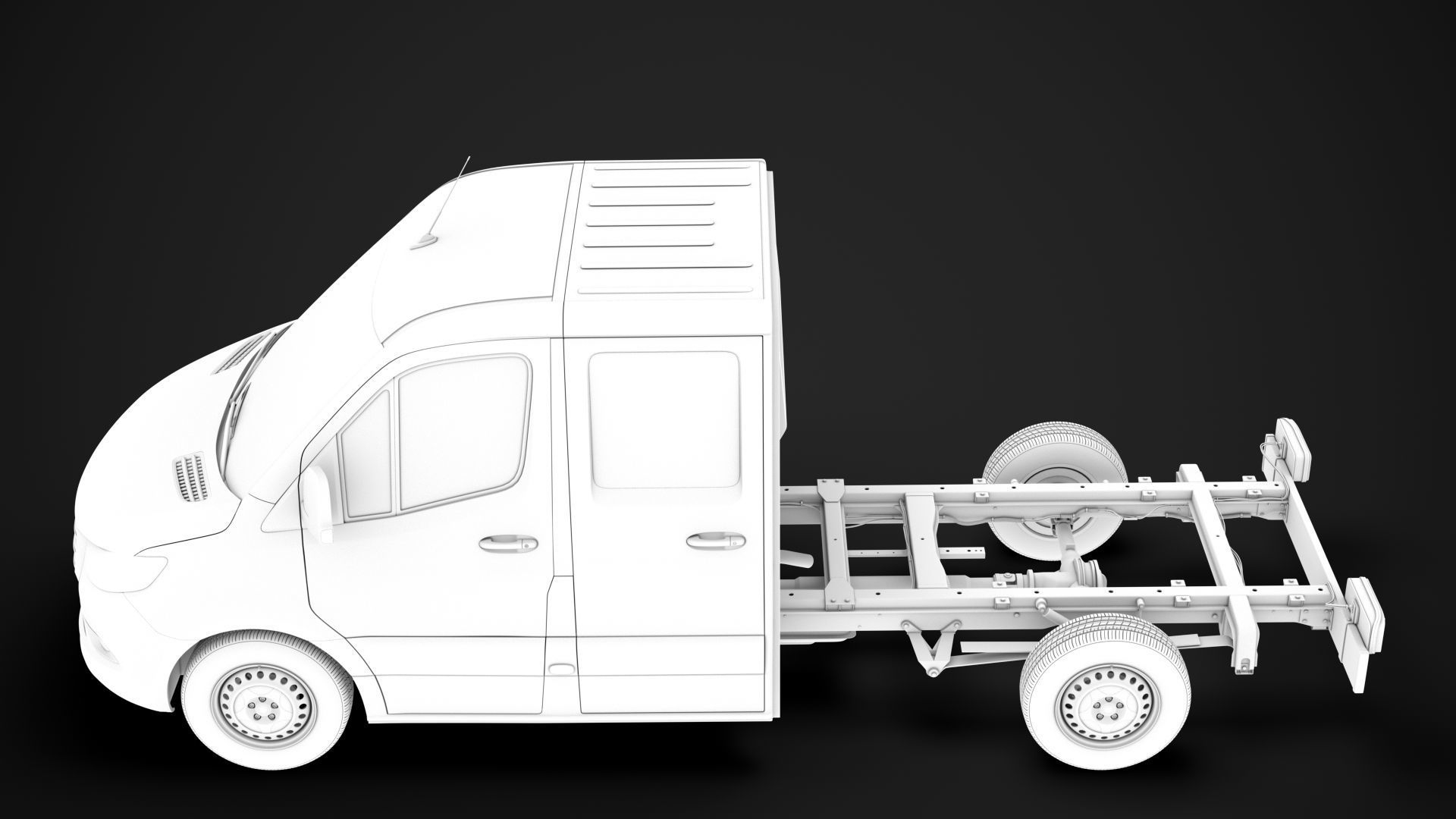 Mercedes Sprinter Chassis Crew Cab L2 RWD 2020 3D model_17
