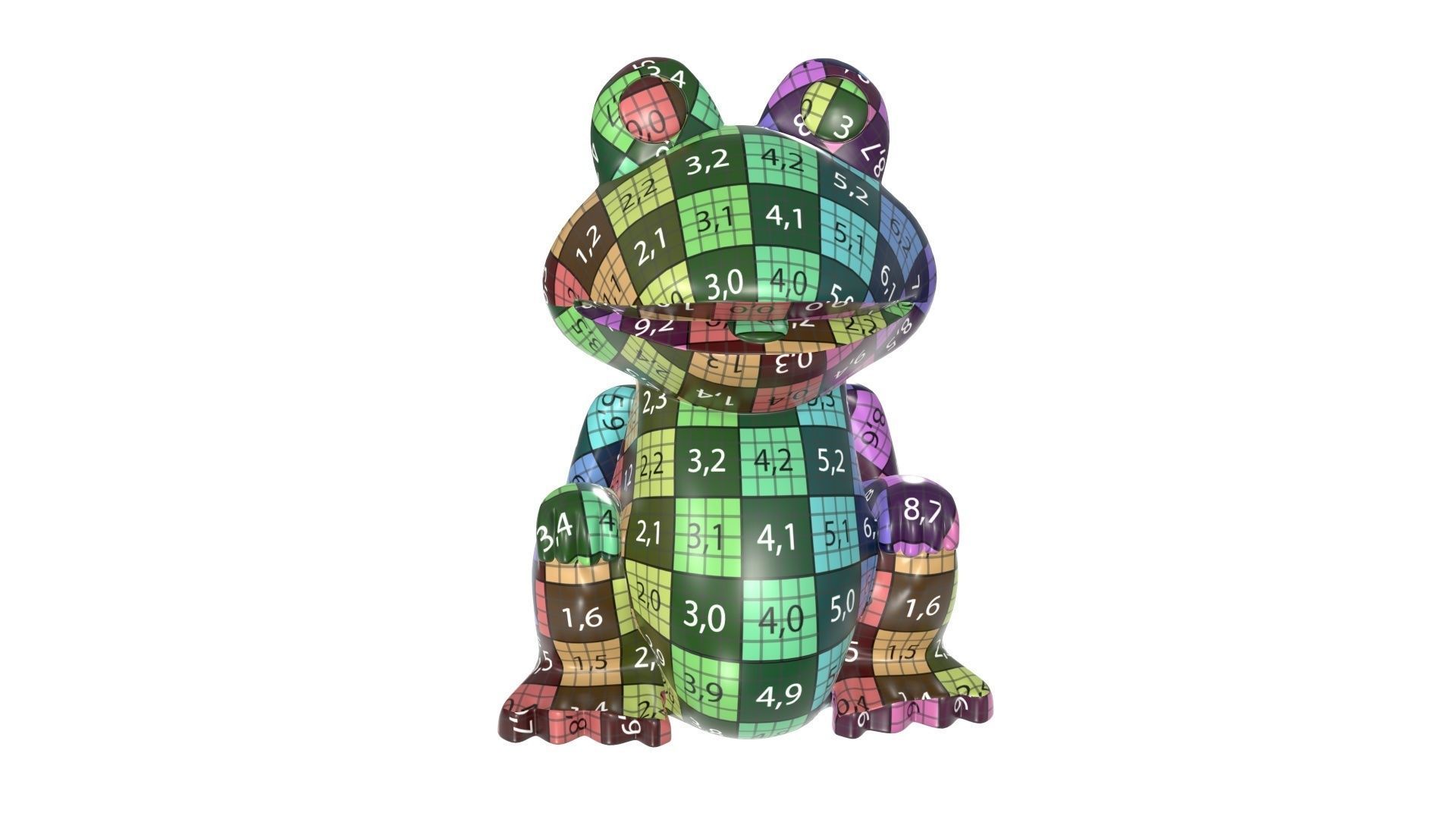 Green frog toy 3D model_10