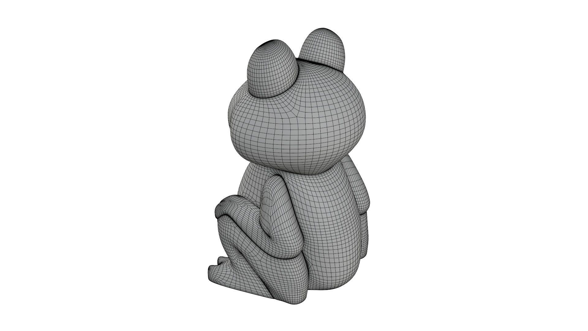 Green frog toy 3D model_8
