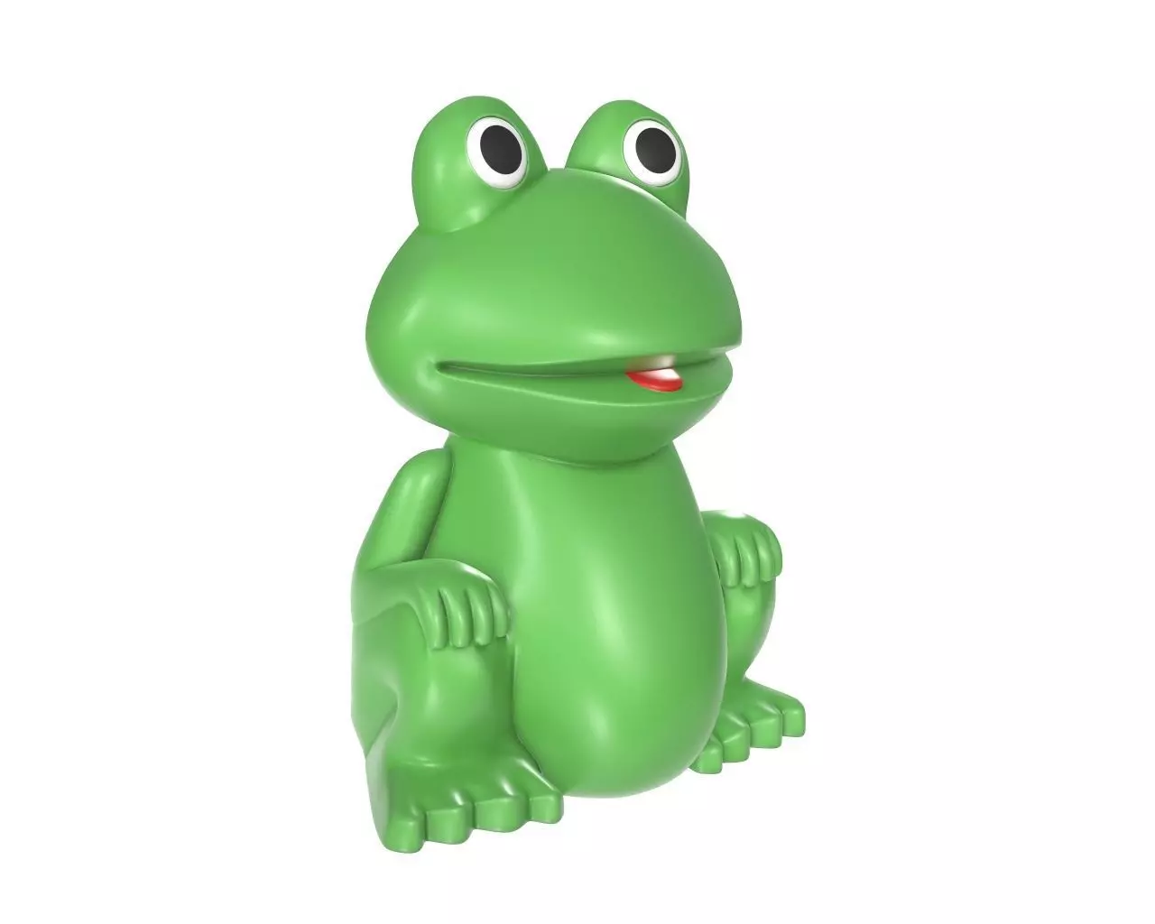 Green frog toy 3D model_0
