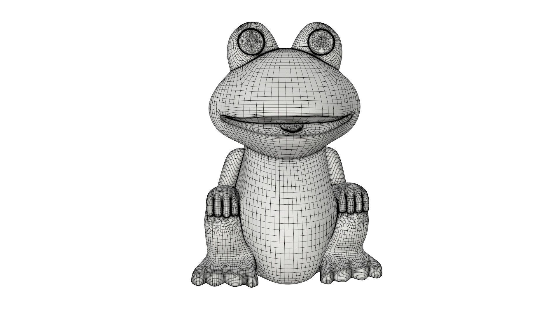 Green frog toy 3D model_6