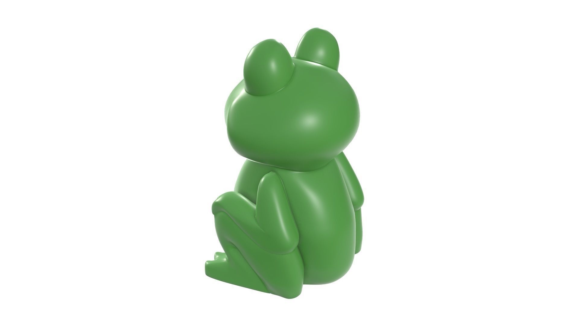 Green frog toy 3D model_4