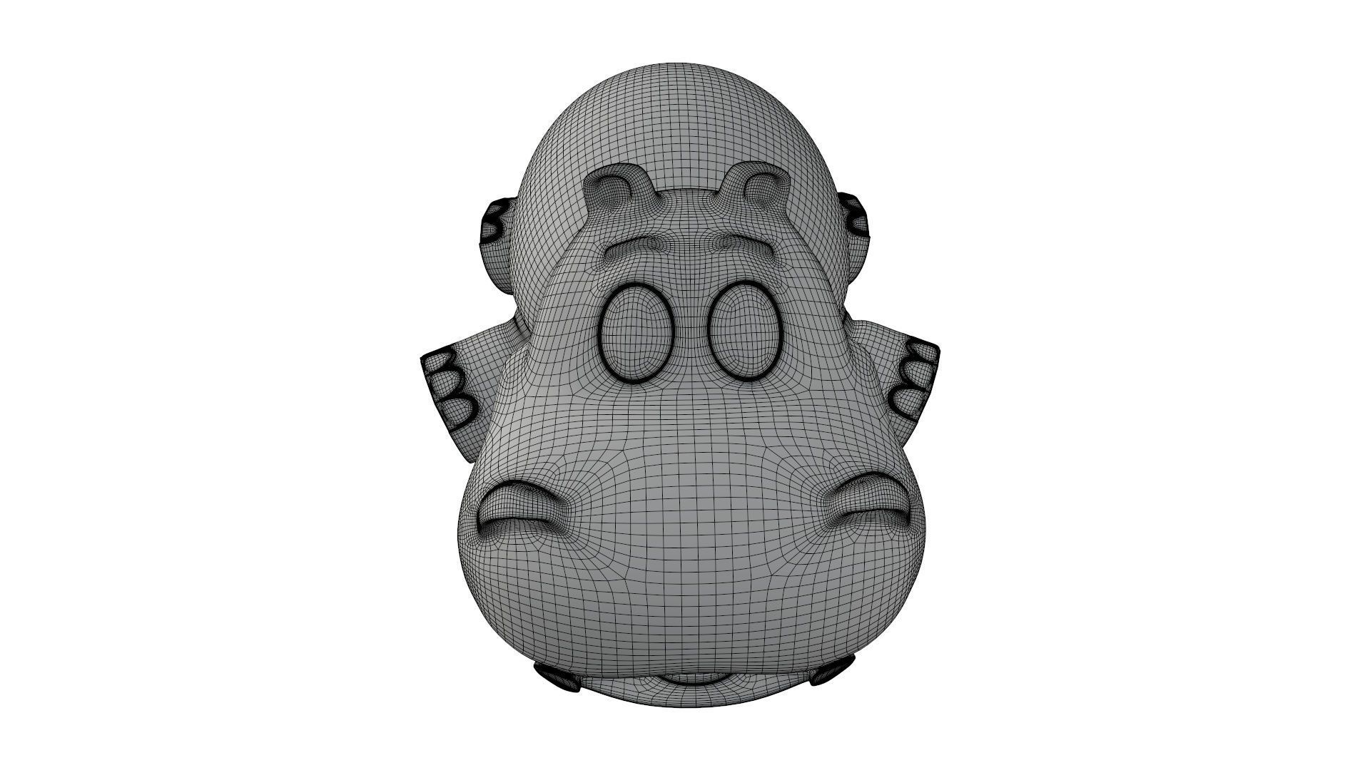Hippo toy 3D model_7