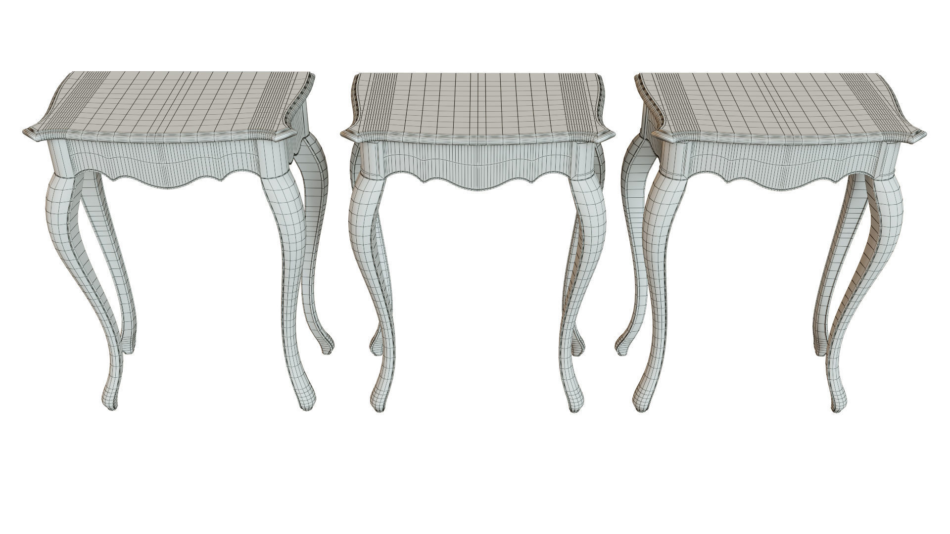 Classic side table 600 Low-poly 3D model_15