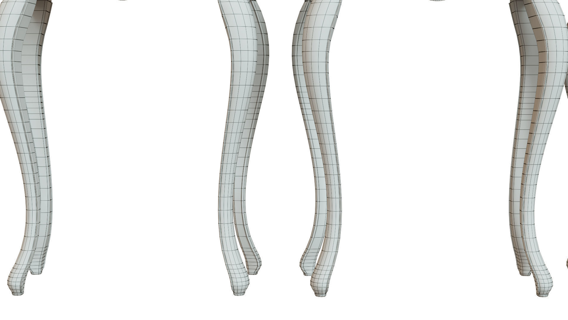 Classic side table 600 Low-poly 3D model_14