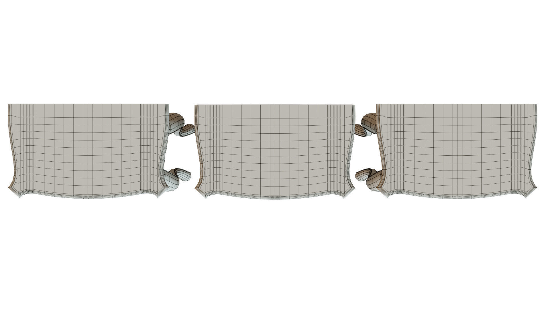 Classic side table 600 Low-poly 3D model_11